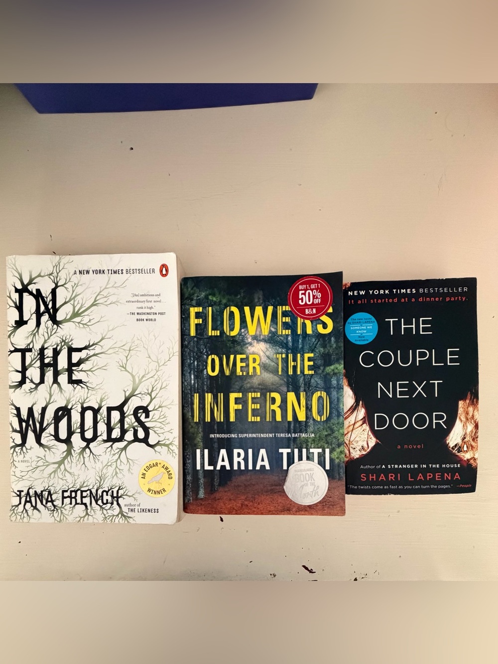 Bundle of 3 Psychological Thriller Books. In The Woods Flowers Over the Inferno